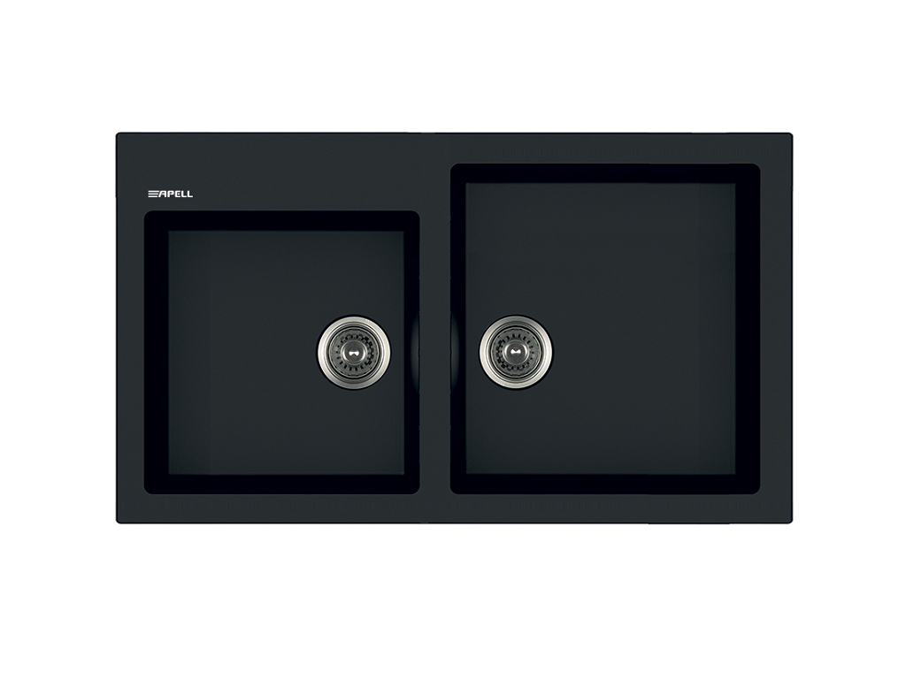lavello incasso pietra serie plus ptpl862 cm86x50 due vasche granito nero apell.png Lavello Incasso Pietra Serie Plus PTPL862 cm.86x50 Due Vasche Granito Nero | Apell - immagine 1